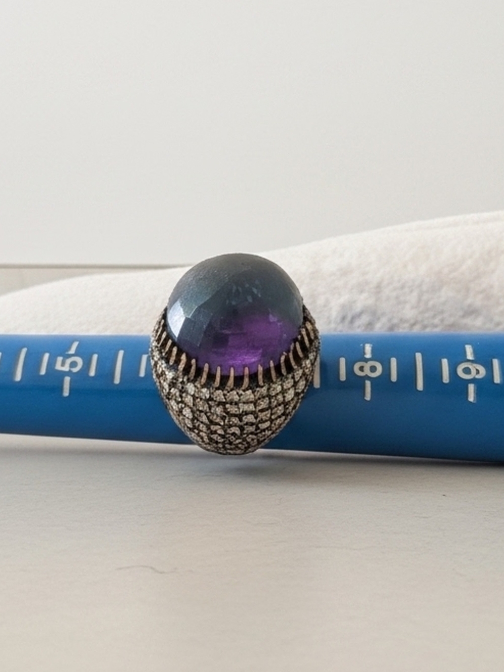 Statement Ring with Purple Cabochon